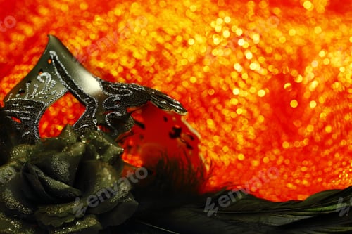 Preview: Vintage carnival mask in front of glowing background