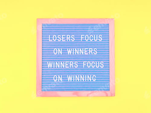 Preview: Losers focus on winners.
Winners focus on winning.
Quote.