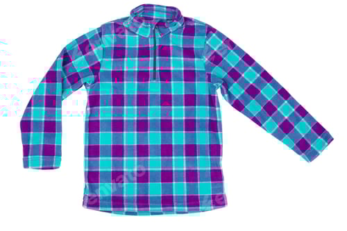 Preview: Purple and Teal Plaid Long Sleeved Pullover Top