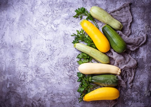 Preview: Assortment of raw fresh zucchini