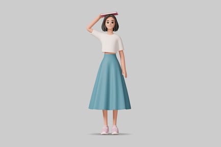 Preview: Woman in a Cartoon Style Illustration