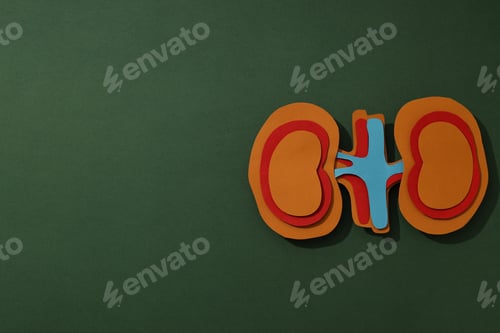 Preview: Kidney moon concept, kidneys on a green background.