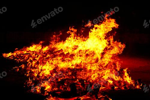 Preview: Summer solstice celebration in Spain. Fire flames. Horizontal