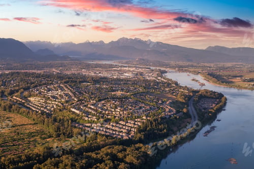 Preview: Aerial view of residential neighborhood in Port Coquitlam