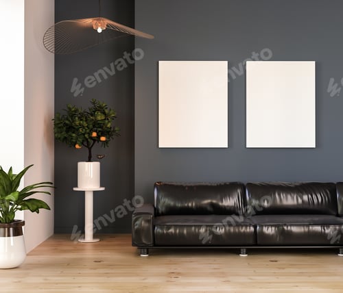 Preview: The living room is decorated with chairs, sofaand picture frames.