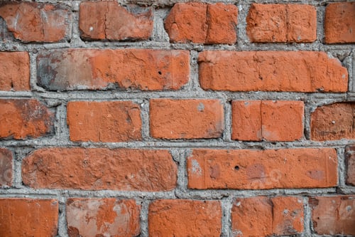 Preview: Brick wall texture. Close up of old wall made of red bricks, background. Brickwork