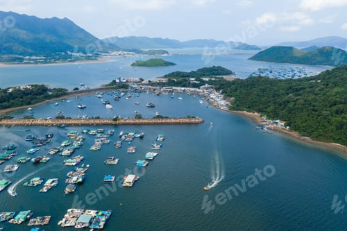 Preview: Tai Po, Hong Kong 19 May 2019: Top view of Sam Mun Tsai in Hong Kong