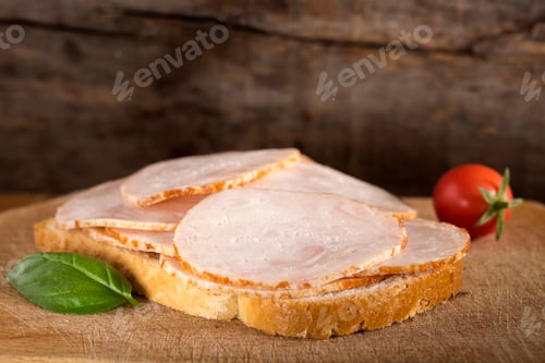 Preview: Open faced chicken ham sandwich