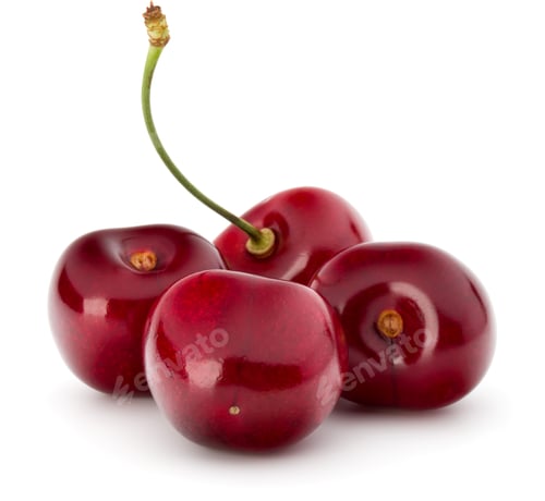 Preview: Sweet cherry berries isolated on white background cutout