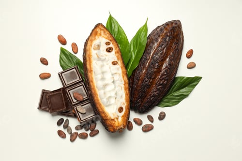 Preview: Ingredient for making chocolate - cocoa, cocoa pod