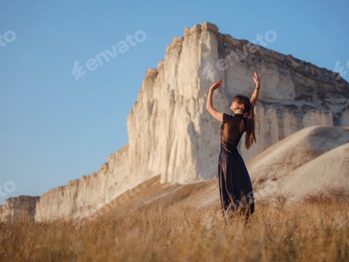 Preview: lovely woman spends free time outdoors