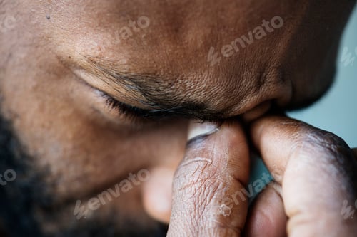Preview: Portrait of stressed black man