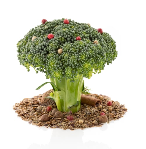 Preview: broccoli and spices on white