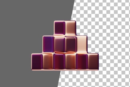 Preview: Chromatic Abstract Copper Pyramid Grid 3D Icon
