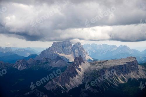 Preview: Croda da Lago and Pelmo mountain view from Tofana di Mezzo, Dolomites, Italy