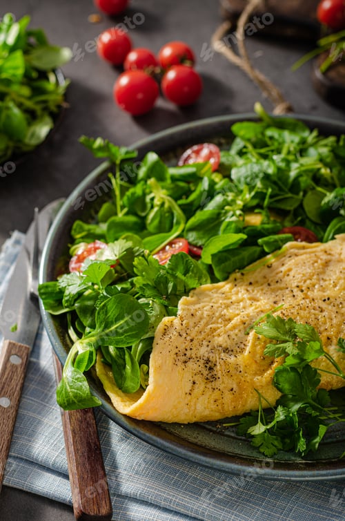 Preview: Egg omelette with salad