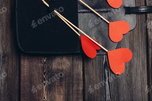 Preview: leather card holder heart decoration ornament desktop valentines day