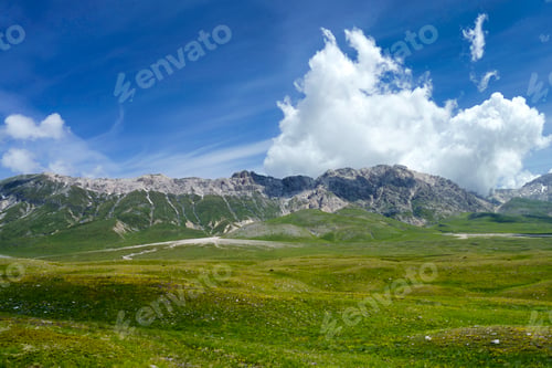 Preview: Mountain landscape at Gran Sasso Natural Park, in Abruzzo, Italy