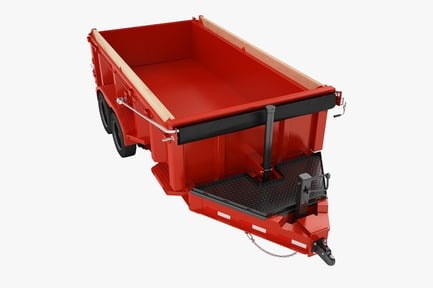 Preview: Heavy-Duty Red Dump Trailer with Wooden Rails