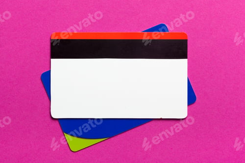 Preview: Different colored cards placed on a pink background showing their designs and patterns