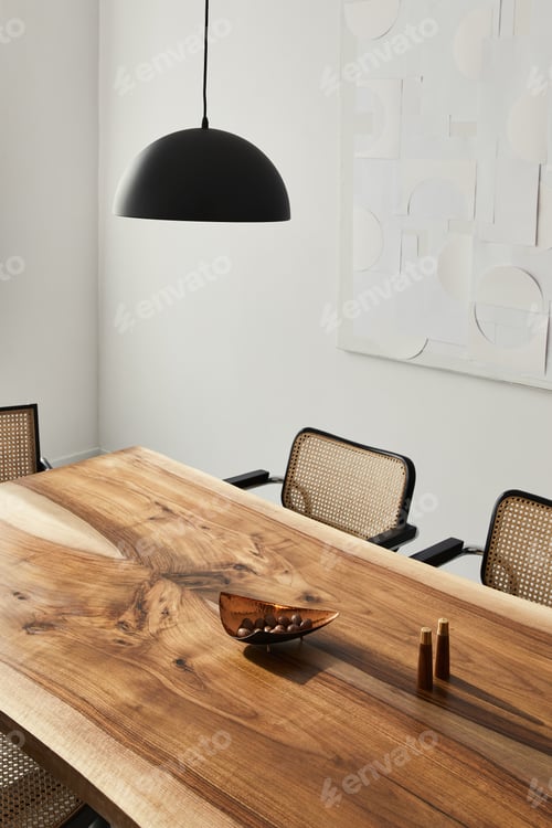 Preview: Interior design of stylish dining room interior