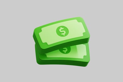 Preview: Stylized 3D Green Dollar Bills Stack