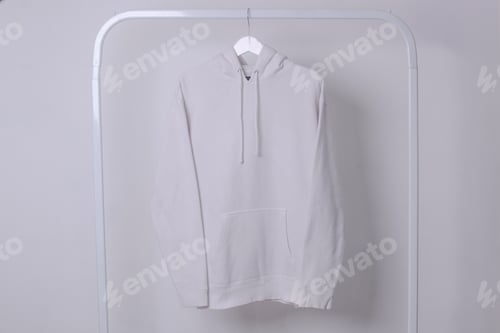 Preview: Placeit - White Hoodie on clothing hanger