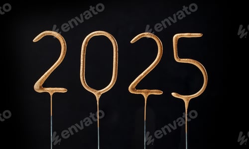 Preview: Gold sparklers numbers