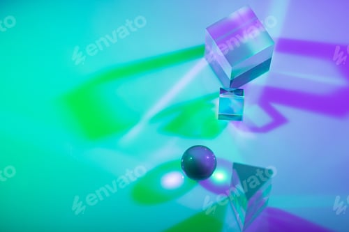 Preview: Glass crystal prism. Multicolor light effect