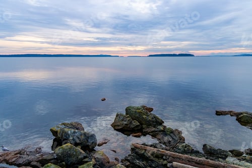 Preview: Serene Sunrise Over Calm Waters in Sidney, Vancouver Island, BC, Canada