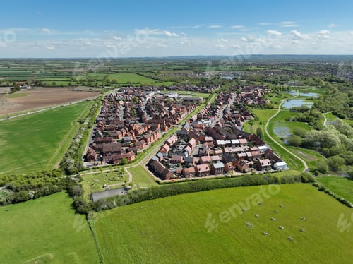 Preview: Photography of an English housing estate in Aylesbury, Buckingham Park in May 2024