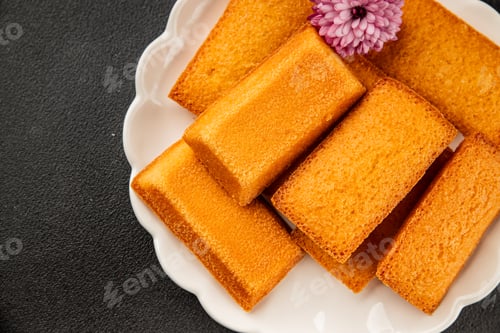 Preview: Financier biscuit cookie sweet dessert appetizer fresh tasty gourmet food table setting rustic
