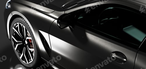 Preview: Detail shot of modern black premium car