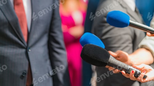 Preview: Journalist Conducting an Interview, Politician Answering Questions.