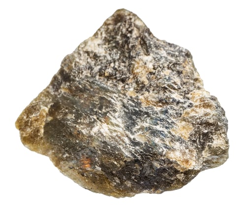 Preview: unpolished dark green labradorite mineral isolated