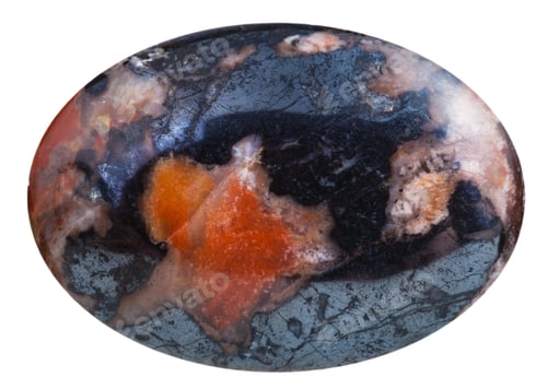 Preview: cabochon from mookaite with hematite gemstone