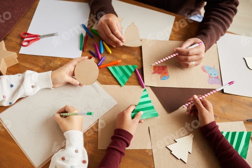 Preview: Group of Children Making Christmas Cards