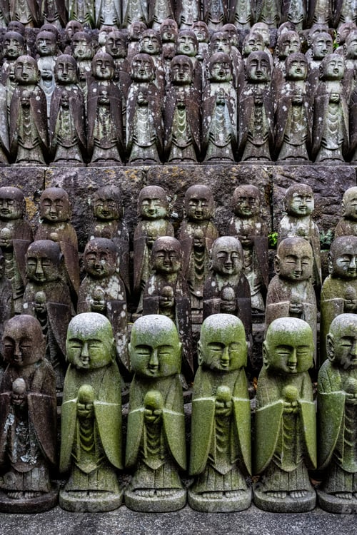 Preview: Jizo statues at the Hasedera Temple in Kamakura Japan. Guardian deities of children
