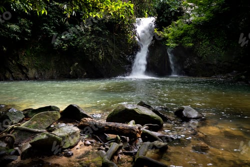 Preview: A beautiful Sungai Ruok waterfall in peace nature environment of 130 million years old Royal Belum
