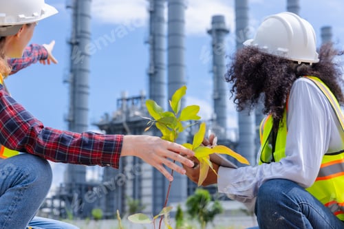 Preview: Carbon Footprint concept Near Industrial Facility