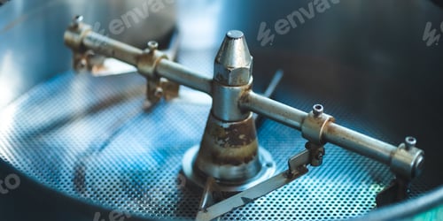 Preview: coffee bean roaster machine equipment working for beverage business, roasting preparation process