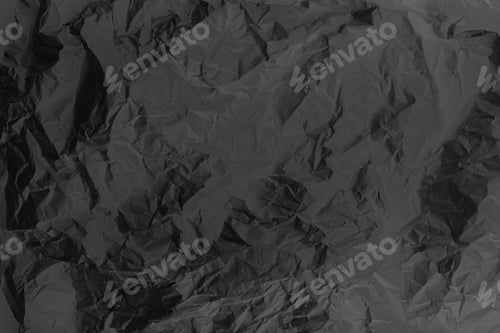 Preview: Monochrome Crumpled Paper Texture Background with Harsh Shadows