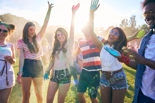 Preview: Party people having good time in festival