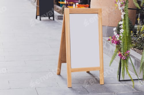 Preview: Chalkboard menu sign mockup - Copy space menu blank blackboard sign empty space for advertising