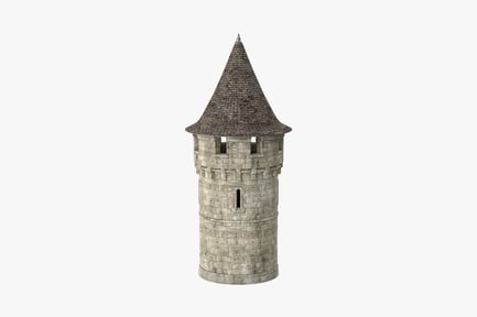 Preview: Stone Medieval Turret with Shingled Roof