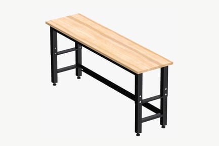 Preview: Adjustable Height Woodworking Bench with Clean Surface