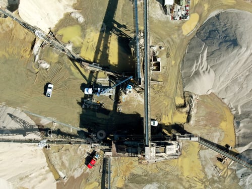 Preview: Aerial drone shot of a construction site in Raleigh, North Carolina, USA