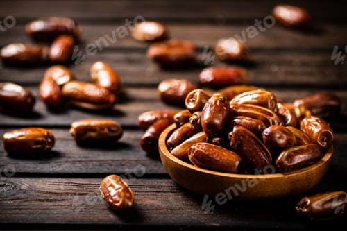 Preview: Ripe dates on a plate.