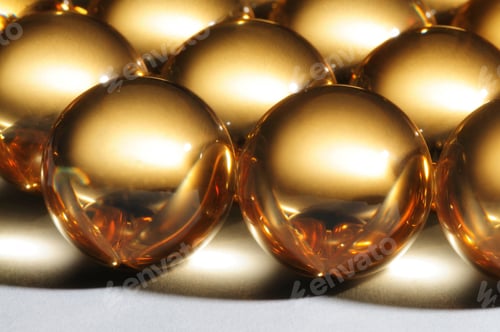 Preview: Close-up large shiny balls lie next to each other