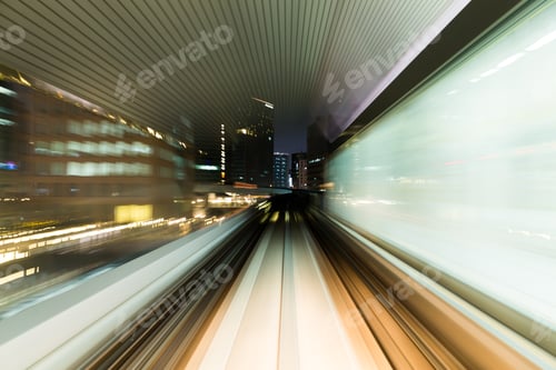 Preview: Truck light trail of train
